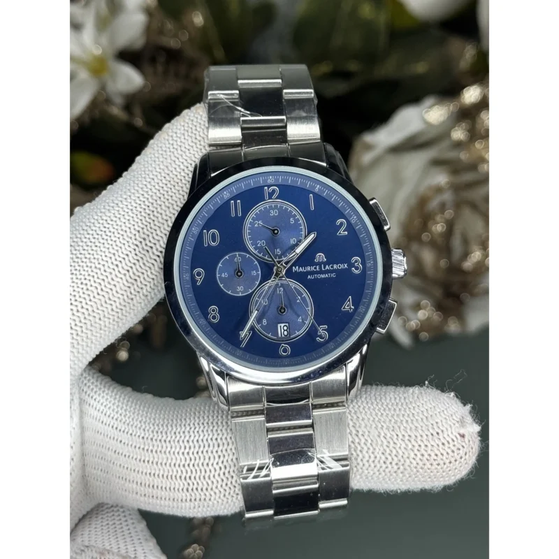 Premium Maurice Lacroix Watch Silver Blue For Men (JH594) - stayhit.in