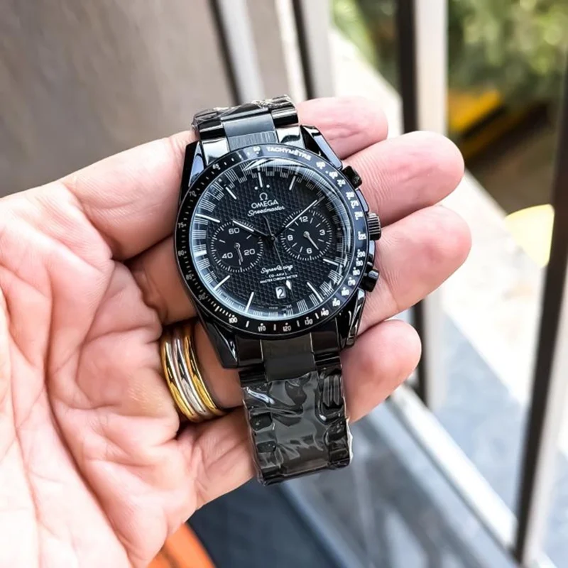 Premium Omega Chrono Watch Black For Men (BOT2962) - stayhit.in