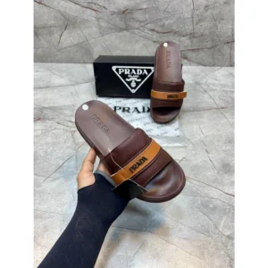Premium Prada Milano Slides Dark Brown For Men (HS324) - stayhit.in