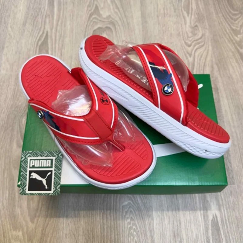 Premium Puma BMW Slides Softride Seave Red Simplex For Men (HS393) - stayhit.in
