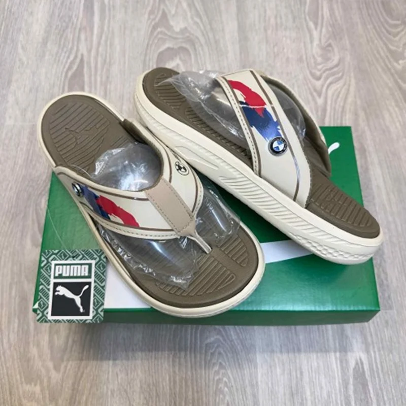 Premium Puma BMW Softride Seave Slides Beige Simplex For Men (HS394) - stayhit.in