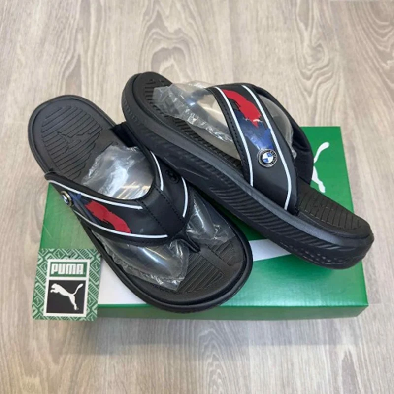 Premium Puma BMW Softride Seave Slides Black Simplex For Men (HS396) - stayhit.in