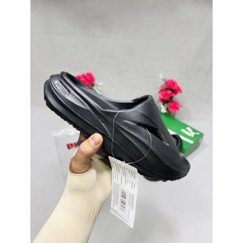 Premium Puma Soft Ride Zerog Slides Black For Men (HS311) - stayhit.in