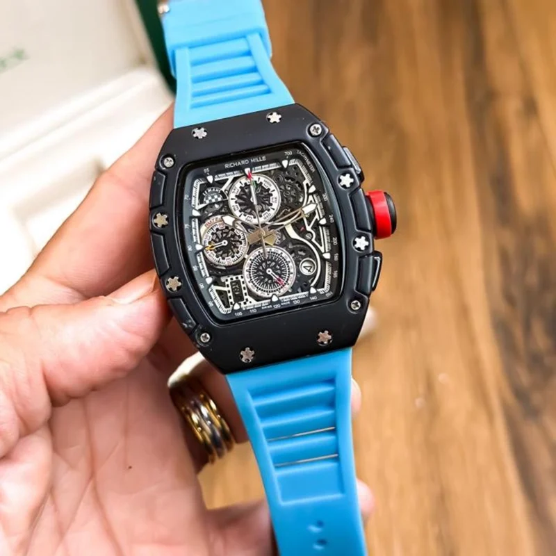 Premium Richard Mille Chrono Watch Black Blue For Men (BOT2984) - stayhit.in