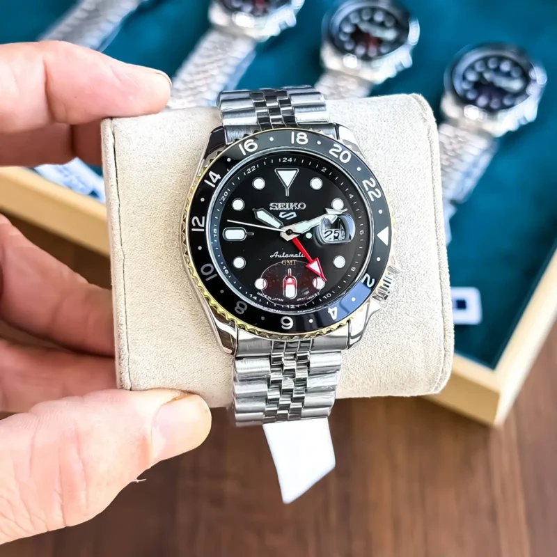 Premium Seiko Gmt Watch Silver Gold Black For Men (JH584) - stayhit.in
