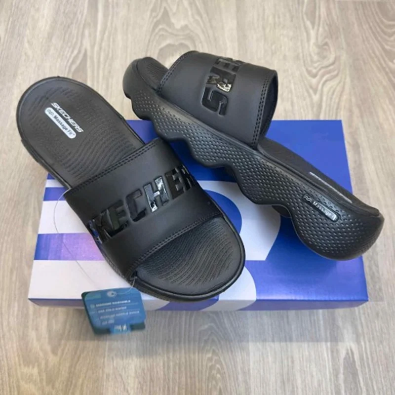 Premium Skechers Fit Footbed Slides All Black For Men (WS355) - stayhit.in