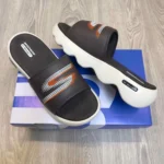 Premium Skechers Fit Footbed Slides Brown Cream For Men (WS350) - stayhit.in
