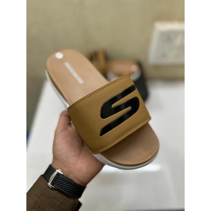 Premium Skechers Flip Flops Khaki For Men (HS497) - stayhit.in