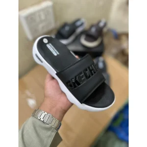 Premium Skechers Go Walk Slides White Black For Men (LAB876) - stayhit.in