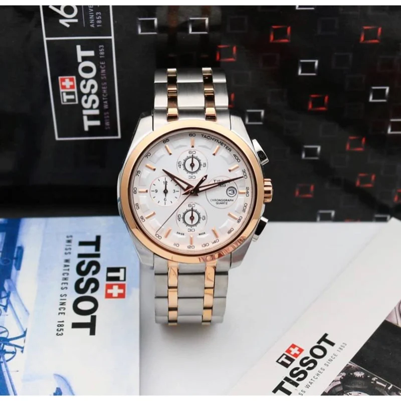 Premium Tissot 1853 Couturier Watch White Dial For Men (FGS57) - stayhit.in