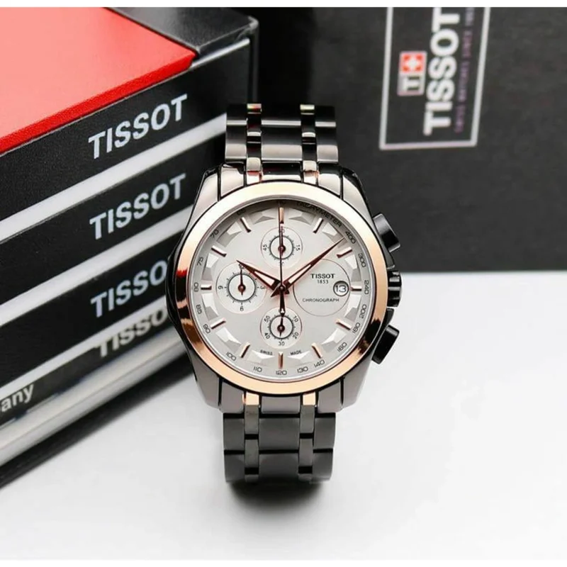 Premium Tissot 1853 Couturier Watch White Dial For Men (FGS61) - stayhit.in