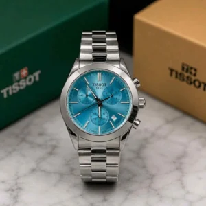 Premium Tissot Pr 100 40mm Watch Sky Blue Chronograph For Men (FGS159) - stayhit.in