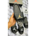 Stylish Air Jordan Break Slides Black Gold For Men (HS379) - stayhit.in