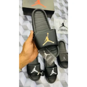 Stylish Air Jordan Break Slides Black Gold For Men (HS379) - stayhit.in