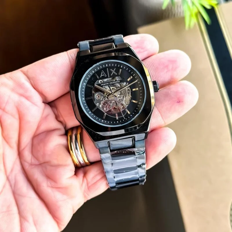 Stylish Armani Auto Watch Full Black For Men (BOT3319) - stayhit.in