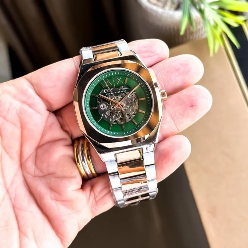 Stylish Armani Auto Watch Rose TT Green For Men (BOT3320) - stayhit.in