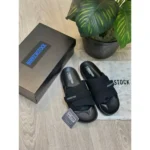 Stylish Birkenstock Adjust Kyoto Slides Nubuck Soft Cushion Black For Men (HS433) - stayhit.in