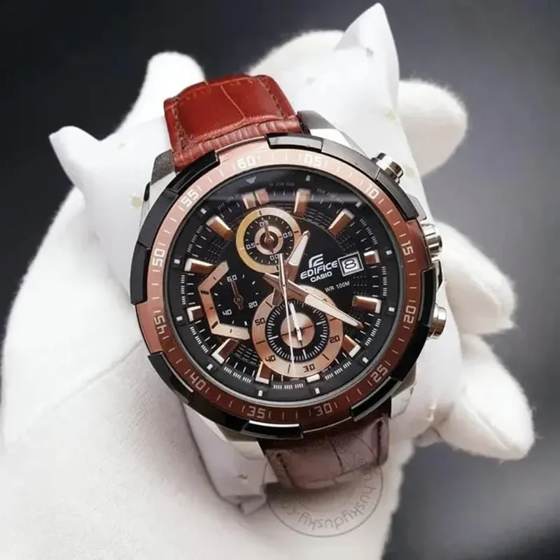 Stylish Casio Edifice Watch Brown For Men (JH575) - stayhit.in