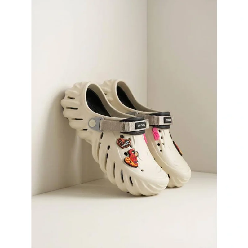 Stylish Crocs Echo Clogs Beige Black For Men (FGS75) - stayhit.in