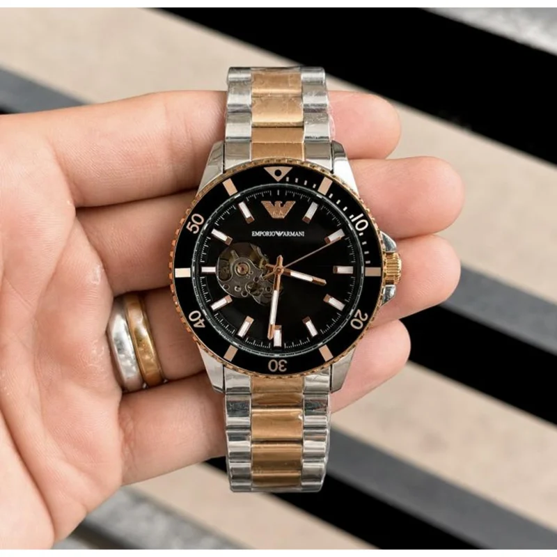 Stylish Emporio Armani Automatic Watch Copper Black For Men (BOT3315) - stayhit.in