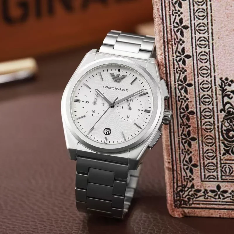 Stylish Emporio Armani Federico Watch White For Men (LAB618) - stayhit.in