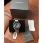 Stylish Emporio Armani Watch Silver Black For Men