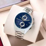 Stylish Emporio Armani Watch Silver Blue For Men (LAB947) - stayhit.in