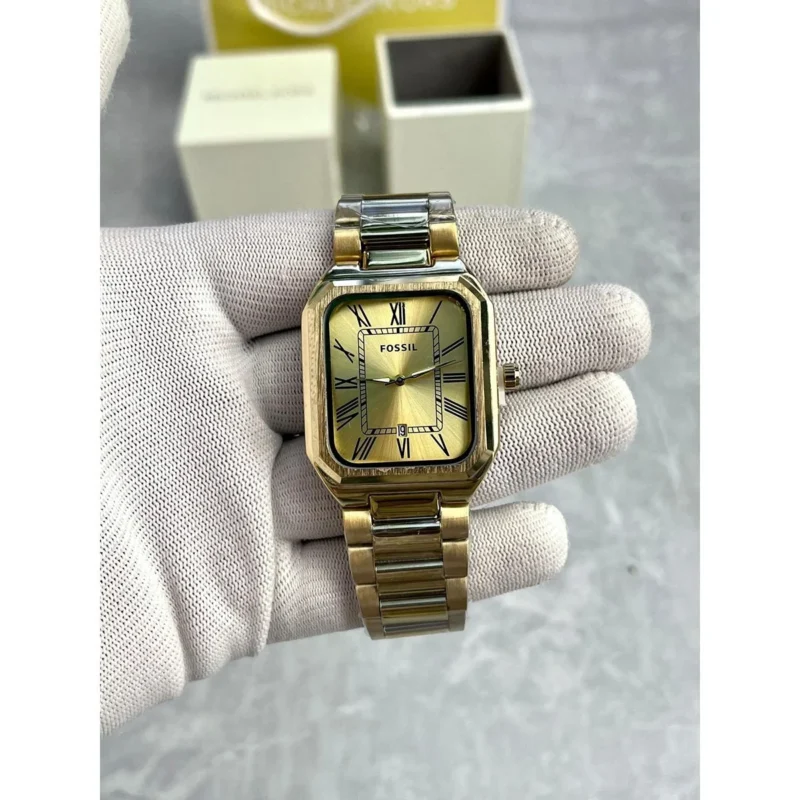 Stylish Fossil Roman Watch Gold For Men (LAB957) - stayhit.in