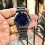 Stylish Fossil Slim Watch Blue Chain Strap For Men (LAB692) - stayhit.in