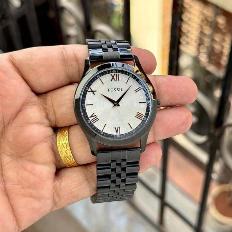 Stylish Fossil Slim Watch White Dial For Men (LAB693) - stayhit.in