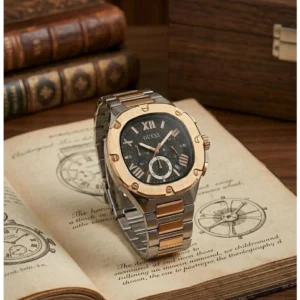 Stylish Guess Square Watch Two Tone Copper Black For Men (BOT3161) - stayhit.in