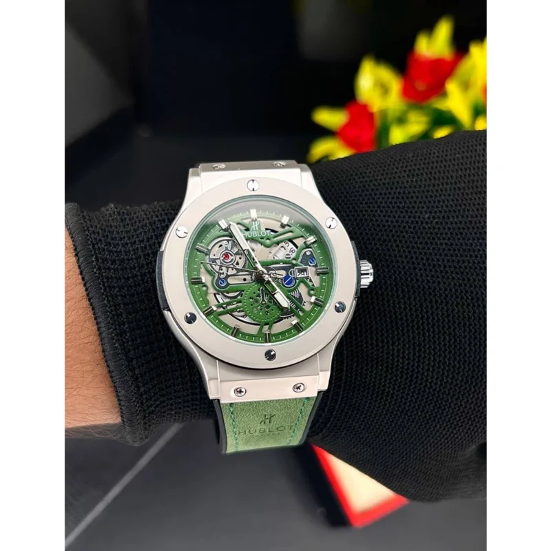 Stylish Hublot Watch Green Dial For Men (SOS545) - stayhit.in