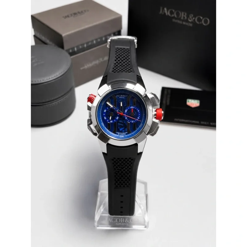 Stylish Jacob Chrono Watch Black Blue For Men (LAB843) - stayhit.in