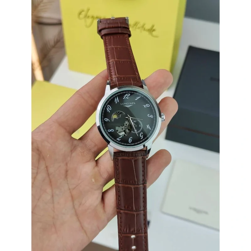 Stylish Longines Watch Brown Strap For Men (SOS543) - stayhit.in