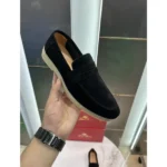 Stylish Loro Piana Suede Leather Black For Men (JH675) - stayhit.in