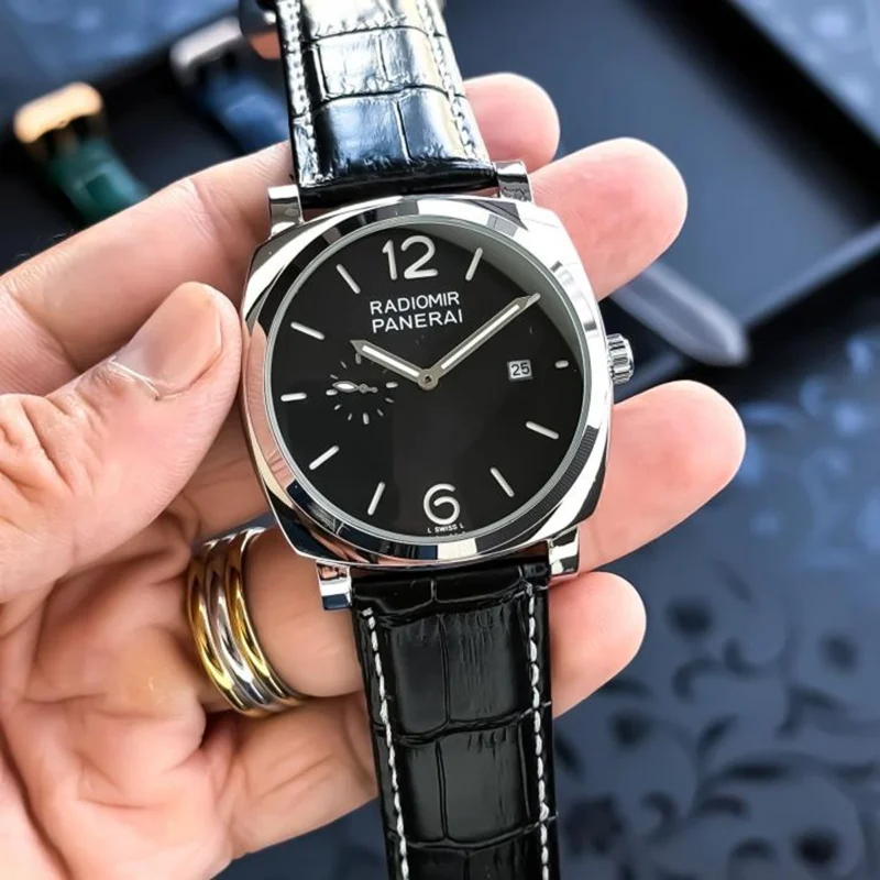 Stylish Luminor Panerai Watch Silver Black For Men (BOT3007) - stayhit.in