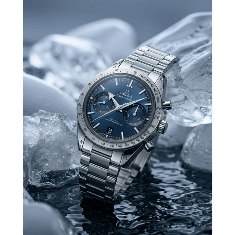 Stylish Omega Speedmaster Co Axial Watch Blue Dial For Men (BOT3724) - stayhit.in