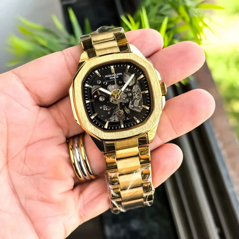 Stylish Patek Philippe Watch Auto Gold Black For Men (JH487) - stayhit.in