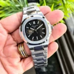 Stylish Patek Philippe Watch Silver Black For Men (JH482) - stayhit.in