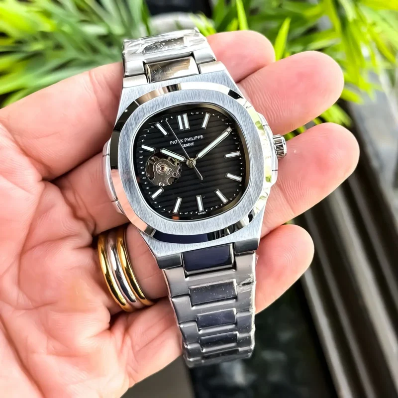 Stylish Patek Philippe Watch Silver Black For Men (JH482) - stayhit.in