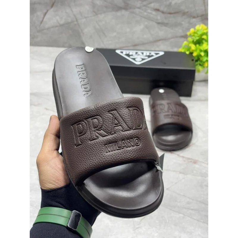 Stylish Prada Milano Slides Brown For Men (HS351) - stayhit.in