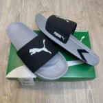 Stylish Puma Softride Pro Leadpuff Slides Black Shadow Grey For Men (HS447) - stayhit.in