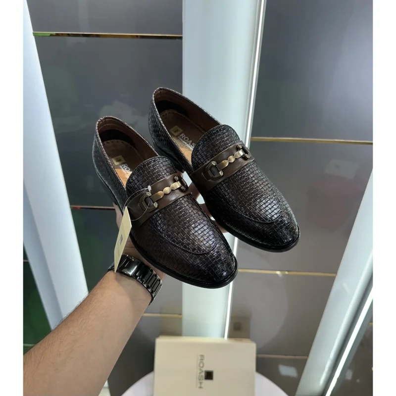 Stylish Rosso Brunello Loafers Brown Metal Buckle For Men (JH660) - stayhit.in