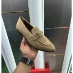 Stylish Salvatore Ferragamo Formal Loafers Beige Wooden Sole For Men (JH662) - stayhit.in