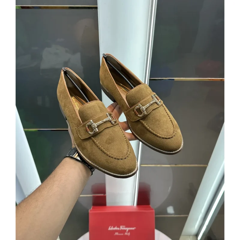 Stylish Salvatore Ferragamo Formal Shoes Tan Wooden Sole For Men (JH653) - stayhit.in