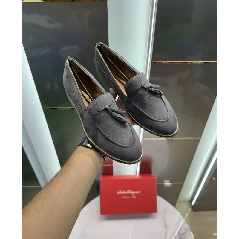 Stylish Salvatore Ferragamo Loafer Shoes Wooden Leather For Men (JH666) - stayhit.in