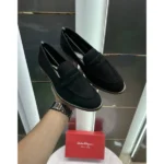 Stylish Salvatore Ferragamo Loafer Shoes Wooden Sole Black For Men (JH664) - stayhit.in