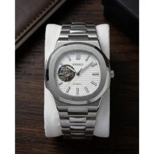 Stylish Seiko Mod Nautilus Watch White Dial For Men (LAB798) - stayhit.in