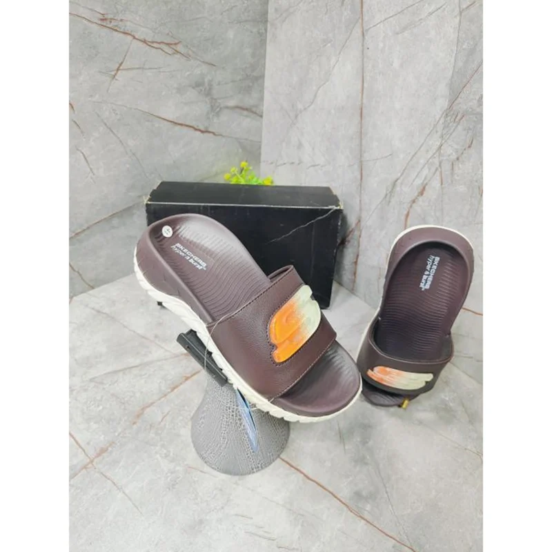 Stylish Skechers High Hill Slides Brown For Men (HS363) - stayhit.in