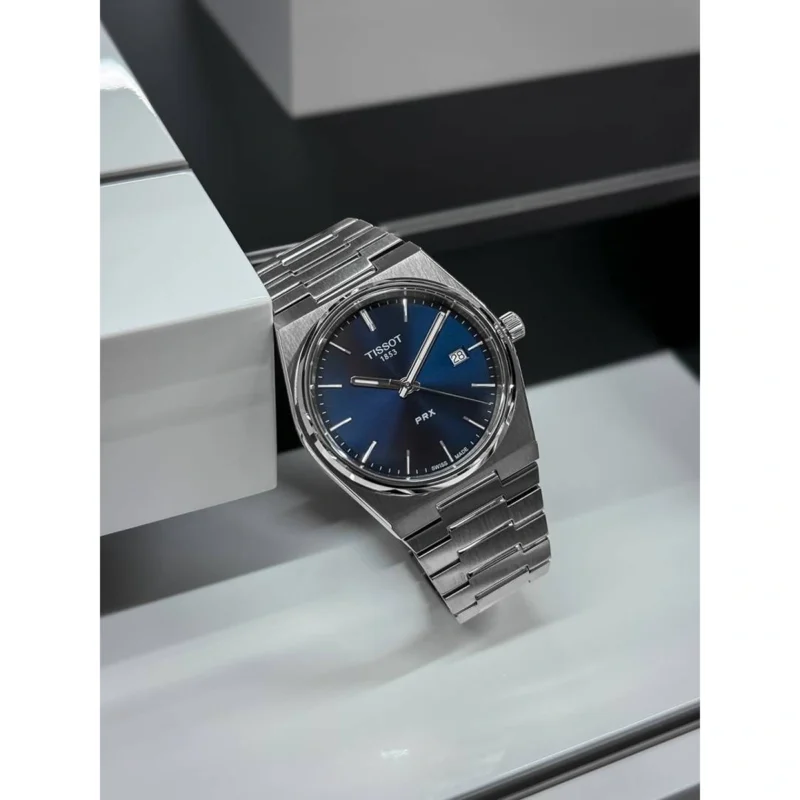Stylish Tissot 1853 Prx Powermatic Watch Silver Blue For Men (SOS133) - stayhit.in